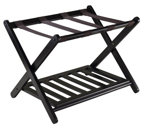 WINSOME REESE LUGGAGE RACK, STORAGE SHELF, NO ASSEMBLY - ESPRESSO