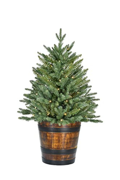 SYLVANIA LED BATTERY OPERATED 36" POTTED MINI PRE LIT TREE - WARM WHITE