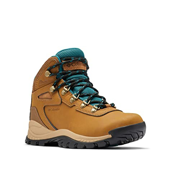 COLUMBIA WOMEN'S NEWTON RIDGE PLUS HIKING BOOT - SIZE 12, ELK/RIVER BLUE