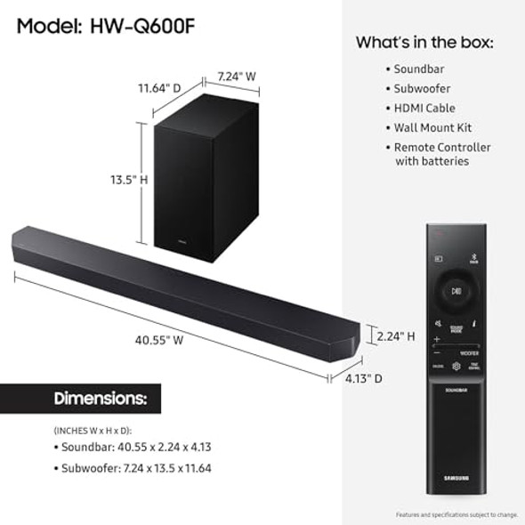 SAMSUNG Q-SERIES SOUNDBAR 3.1.2 CH SUBWOOFER SPACEFIT SOUND PRO - BLACK