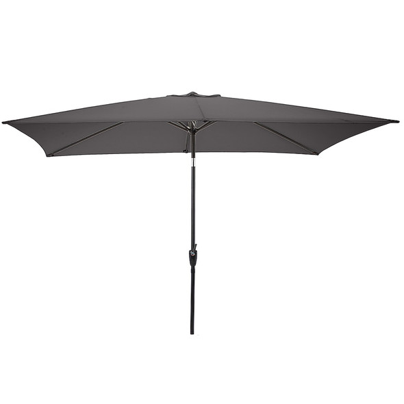 PURE GARDEN 6.3-FT STEEL GRAY PUSH-BUTTON TILT MARKET PATIO UMBRELLA - GRAY