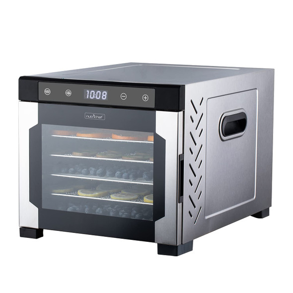 NUTRICHEF ELECTRIC COUNTERTOP FOOD DEHYDRATOR MACHINE - NCDH6S.5 - BLACK