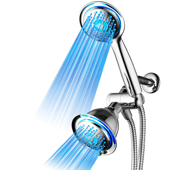 Dream Spa All Chrome 3-way LED Shower Head Combo Air Jet LED Turbo - Chrome