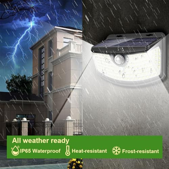 AOOTEK NEW SOLAR MOTION SENSOR LIGHTS 120 LEDS REFLECTOR, 4 PACK - BLACK