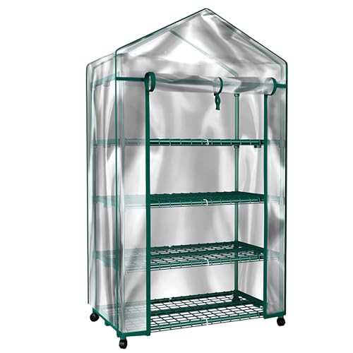 HOME-COMPLETE 4 Tier Mini Greenhouse Portable Greenhouse PVC Cover HC-4201-IMP