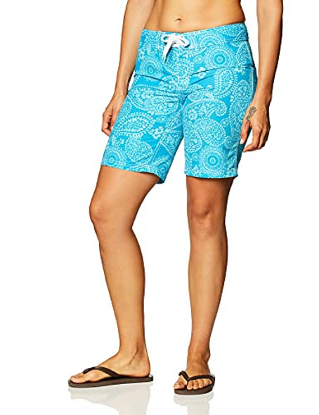 KANU SURF WOMEN'S MARINA UPF 50+ ACTIVE SWIM BOARD SHORT SIZE 8 LANAI BLUE
