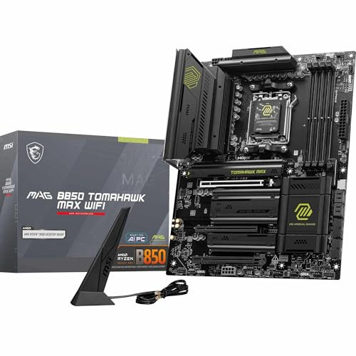 MSI MAG B850 TOMAHAWK MAX WIFI MOTHERBOARD ATX SUPPORTS AMD RYZEN 9000/8000