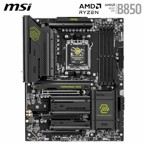 MSI MAG B850 TOMAHAWK MAX WIFI MOTHERBOARD ATX SUPPORTS AMD RYZEN 9000/8000