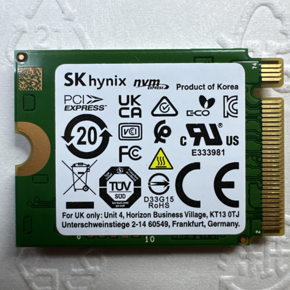 SK HYNIX BC711 256GB NVME SSD M.2 PCIE GEN3X4 - GREEN
