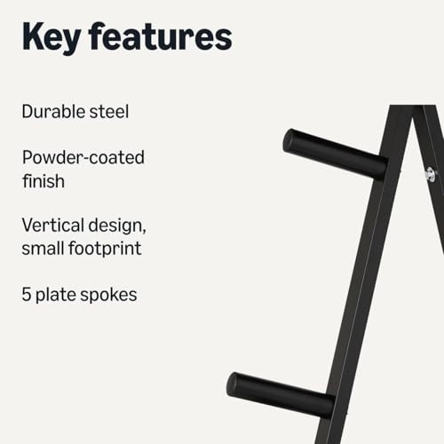 AMAZON BASICS WEIGHT PLATE TREE RACK 300 LBS - BLACK