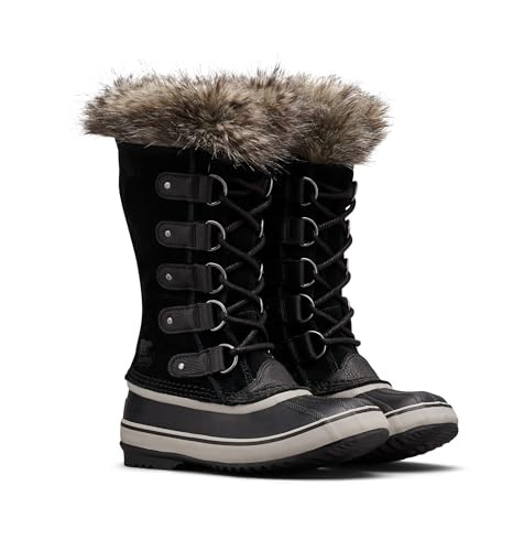 NL5203 SOREL WOMENS JOAN OF ARCTIC WATERPROOF BOOTS BLACK/QUARRY SIZE 9