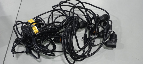 BRIGHTTOWN OUTDOOR STRING LIGHTS LED 48FT COMMERCIAL GRADE HEAVY DUTY - BLACK