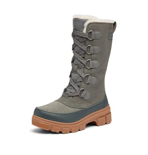 2082951052 SOREL WOMEN'S TIVOLI V TALL WATERPROOF BOOT SIZE 8.5 QUARRY/GRILL