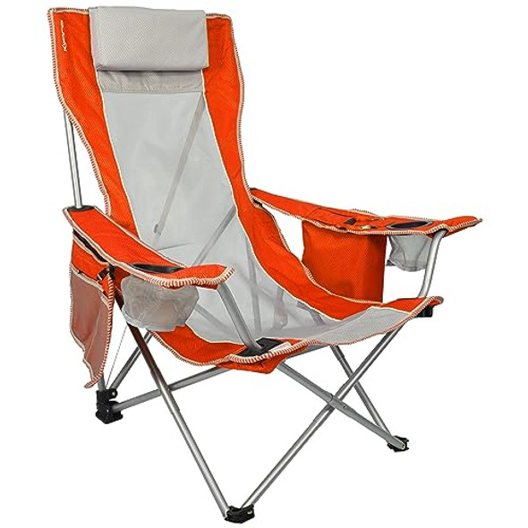 KIJARO BEACH SLING CHAIR WITH COOLER POCKET VARIOUS COLORS FIJI SUNSET ORANGE