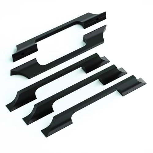 5 Pack Black Cabinet Pulls Solid Alloy 5.04''(128MM) Hole Center Cabinet Handles
