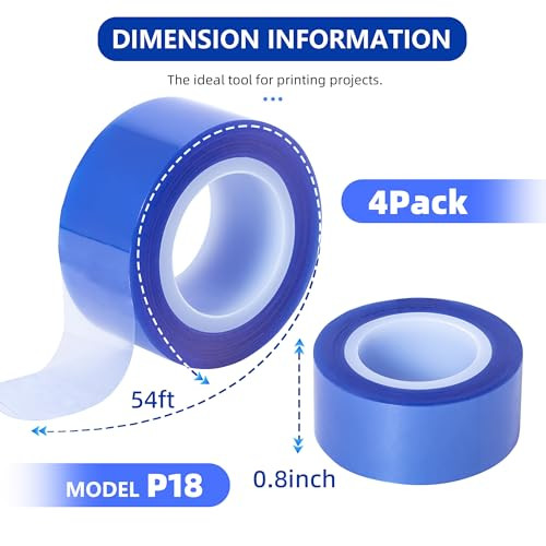 TSSART P18 Heat Tape Blue Heat Press Vinyl Sublimation 4Pack 0.8"x54FT New