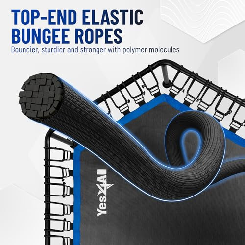 YES4ALL REBOUNDER TRAMPOLINE WITH STABLE & SILENT EXERCISE JUMPING CARDIO BLACK