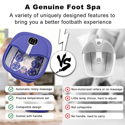 HOSPAN COLLAPSIBLE FOOT SPA ELECTRIC ROTARY MASSAGE - PURPLE FS02A