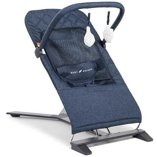 BABY DELIGHT ALPINE DELUXE PORTABLE BOUNCER 0-6 MONTHS BD05530 - QUILTED INDIGO