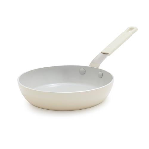 GREENPAN X BOBBY FLAY 8" FRYING PAN SKILLET PFAS-FREE DIAMOND CERAMIC - CREAM