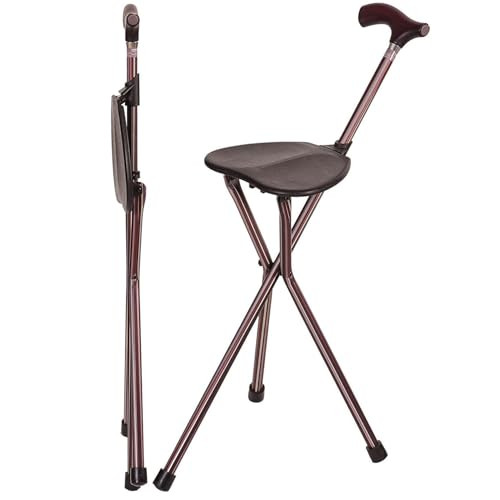 SWITCH STICKS FOLDING WALKING CANE WITH SEAT SENIORS 34” TALL 502-2002-5104