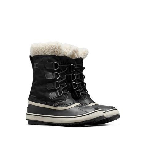 2084921011 SOREL WOMEN WINTER CARNIVAL WATERPROOF BOOT - BLACK, STONE - 9.5