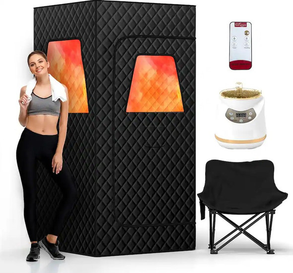 ESSEN BLISSED PORTABLE STEAM SAUNA HOME SAUNA TENT 3L 1500W STEAMER - BLACK