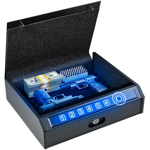 ADIMO Gun Safe Biometric Gun Safe for Handgun Pistol Safe 3 Ways Quick-Access