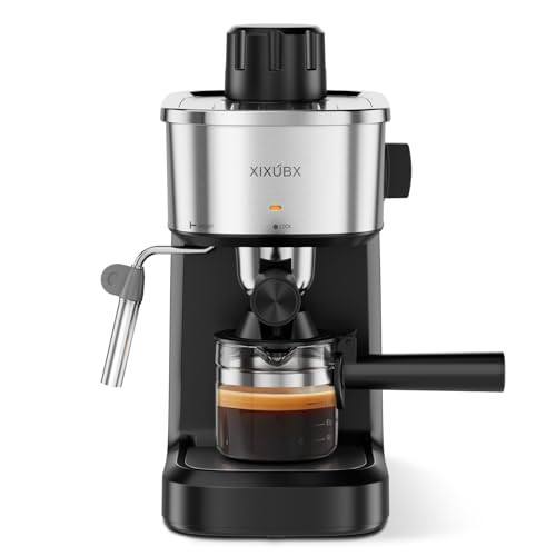 XIXUBX6 Bar Espresso Machine, 800W Steamer Cup Warmer, BDC002A - Black/Silver