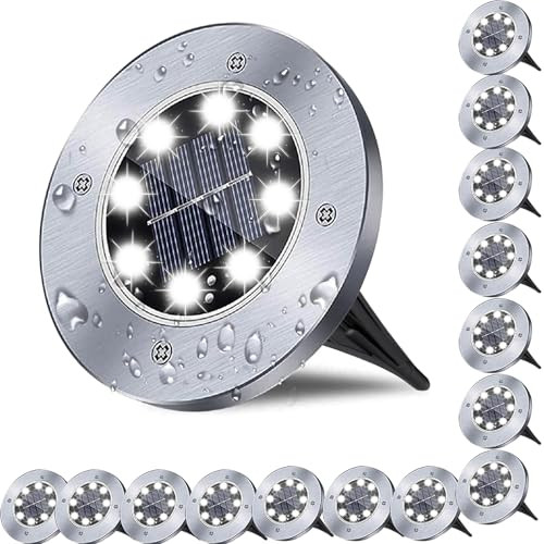 RAYOLON SOLAR GROUND LIGHT WATERPROOF GARDEN (16 PACK WHITE LIGHT) - WHITE LIGHT