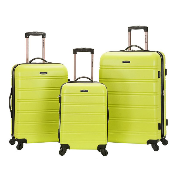 ROCKLAND MELBOURNE 3-PIECE HARDSIDE SPINNER LUGGAGE SPINNER 28/24/20 - LIME New
