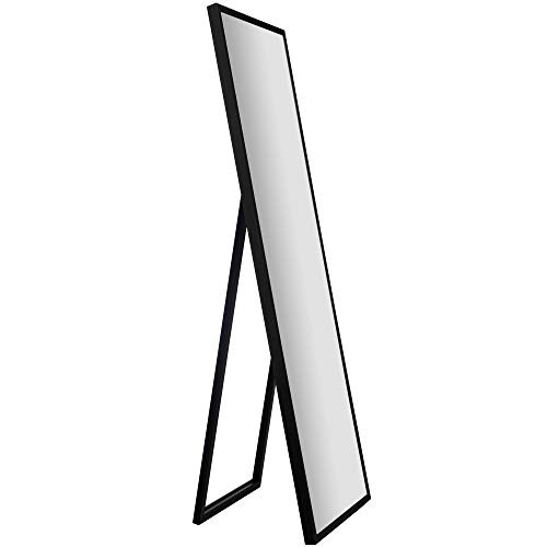 GALLERY SOLUTIONS EVERLY HART FRAMED BLACK FLOOR FREE STANDING MIRROR - BLACK