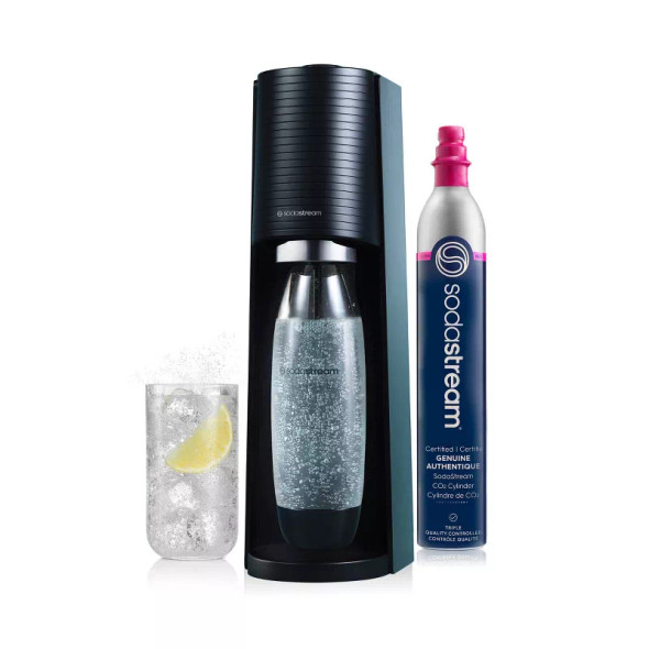 SODASTREAM TERRA SPARKLING WATER MAKER WITH CO2 AND CARBONATING BOTTLE - BLACK