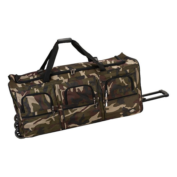 ROCKLAND CAMOUFLAGE ROLLING DUFFEL BAG WITH 3 WHEELS - CAMO