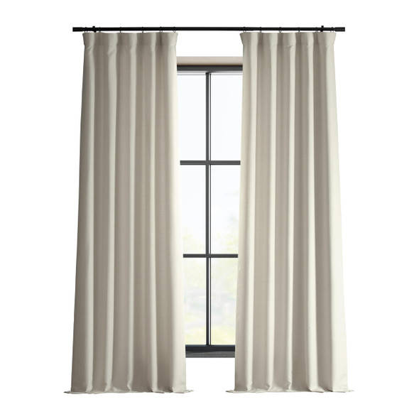 HPD HALF PRICE DRAPES ITALIAN FAUX LINEN CURTAINS 50 X 96, (1 PANEL), PARCHMENT New