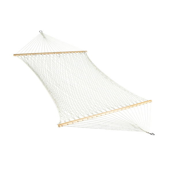 BLISS HAMMOCKS COTTON ROPE HAMMOCK W/ SPREADER BAR, 60IN WIDE - WHITE New