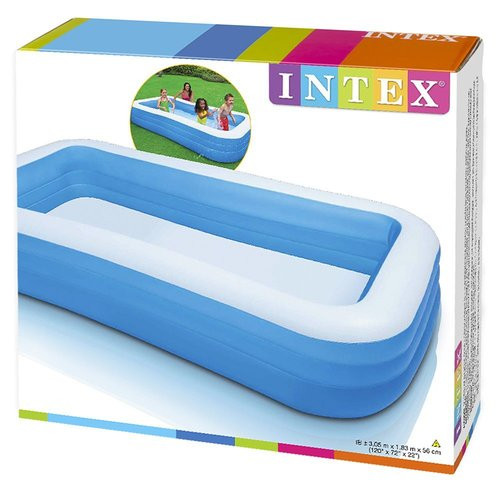 INTEX 120X 72X 22 D RECTANGULAR D KIDDIE ABOVE GROUND POOL - BLUE