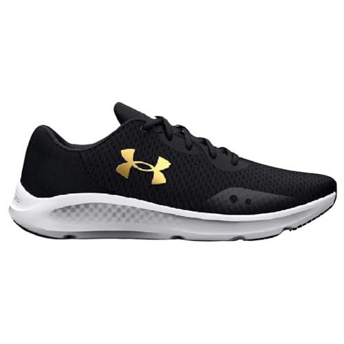 UNDER ARMOUR MEN'S CHARGED PURSUIT 3 RUNNING SHOE SIZE MEN 8.5 BLACK/GOLD