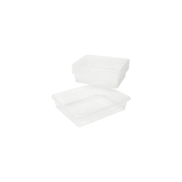 STOREX FLAT STORAGE TRAY LETTER SIZE 10 X 13 X 3 INCHES UNBREAKABLE 5-PACK CLEAR
