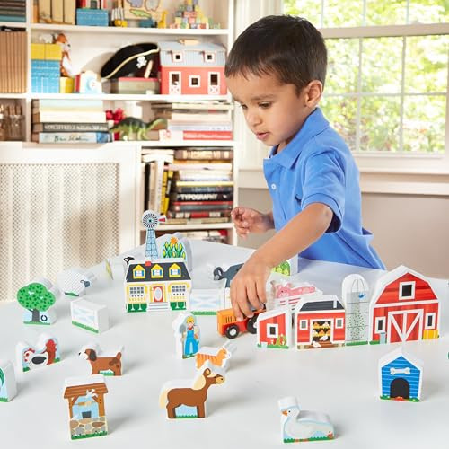 Melissa & Doug Wooden Farm and Tractor Play Set (33 Pcs) 96181 MULTI
