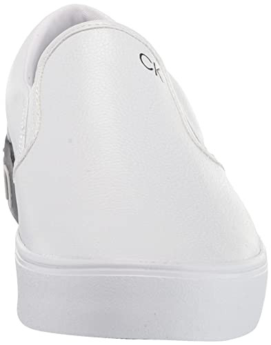 CALVIN KLEIN MEN'S RYOR SNEAKER WHITE TUMBLED LEATHER SIZE 8