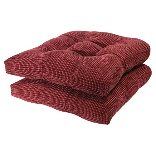 ARLEE CHAIR CUSHIONS FOR DINING CHAIRS, SET OF 2 - MEMORY FOAM - BURGUNDY RED