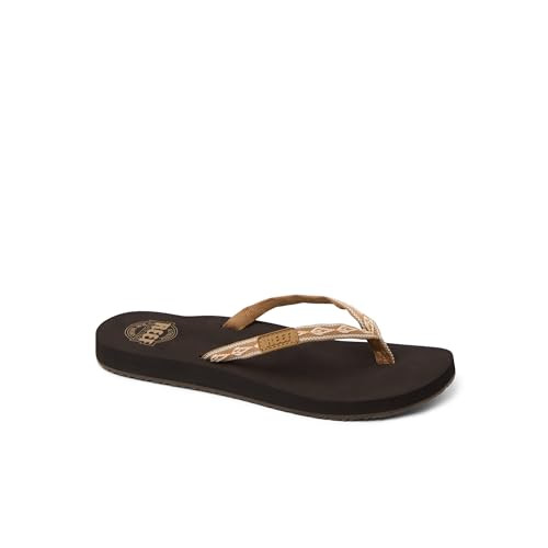 RF001660BPE REEF WOMEN'S GINGER BEACH FLIP FLOPS BROWN/PEACH SIZE 11
