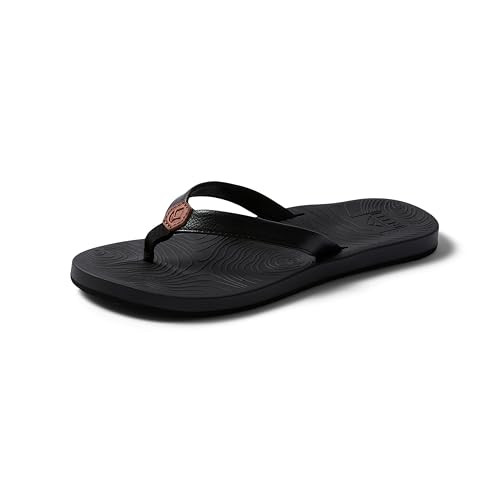 REEF WOMEN'S ZEN LOVE FLIP FLOPS SIZE: WOMEN 11 BLACK/BLACK New
