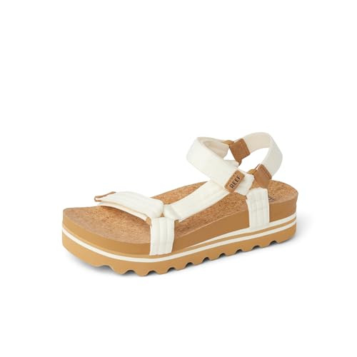 CI9321 : REEF WOMEN'S CUSHION REM HI PLATFORM SANDALS - SIZE: WOMEN 8 WHITE New