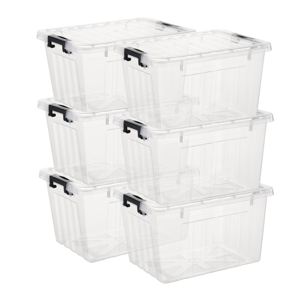 CETOMO LIDDED STORAGE BIN STACKABLE STORAGE BOX ORGANIZING CONTAINER - CLEAR