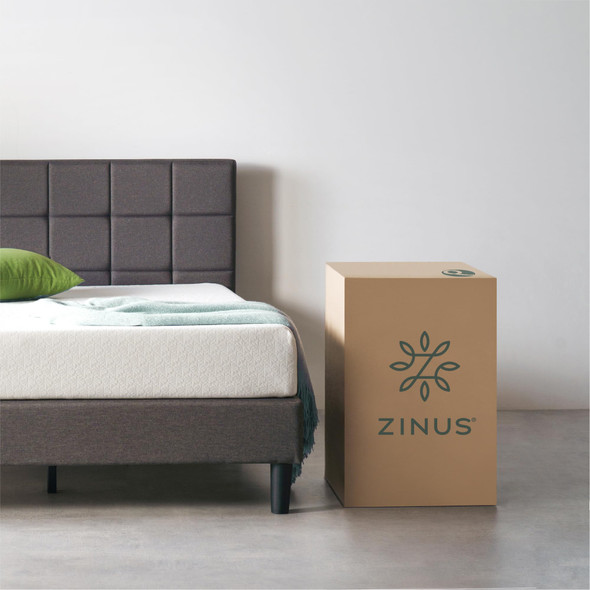 ZINUS 8 INCH GREEN TEA ACTIVFRESH MEMORY FOAM MATTRESS, FULL MATTRESS - WHITE