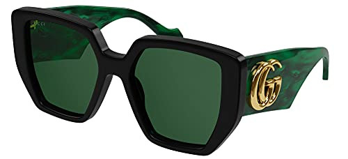 GUCCI GEOMETRIC SUNGLASSES GG0956S 001 BLACK/GREEN 54MM 956 - BLACK/GREEN