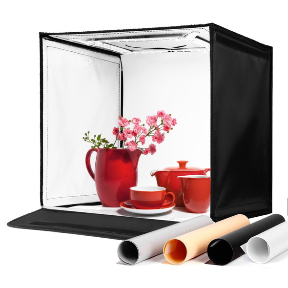 AMZDEAL PHOTO STUDIO PORTABLE LIGHT BOX ADJUSTABLE LIGHT TENT 3000K-6000K, BLACK
