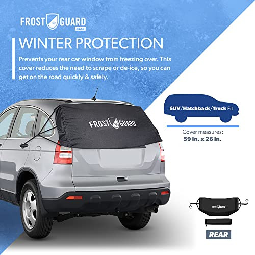FrostGuard Rear Windshield Cover for Ice and Snow, For SUVs and Trucks - Black